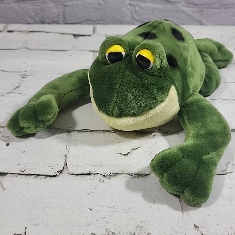14" Flopsies Jumpin Jacques Green Soft Plush Frog Toad Aurora Vintage‎